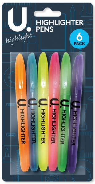 U.Highlight Mulicoloured Highlighter Pens (6pk)