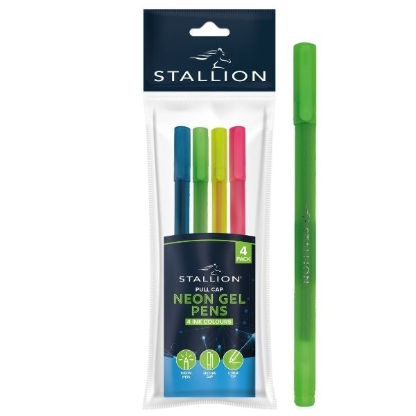 Stallion Neon Gel Pens (4pk)