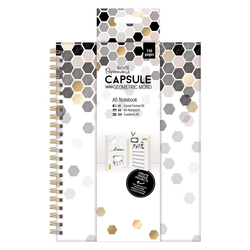 Papermania Capsule  Geometric Mono A5 Notebook