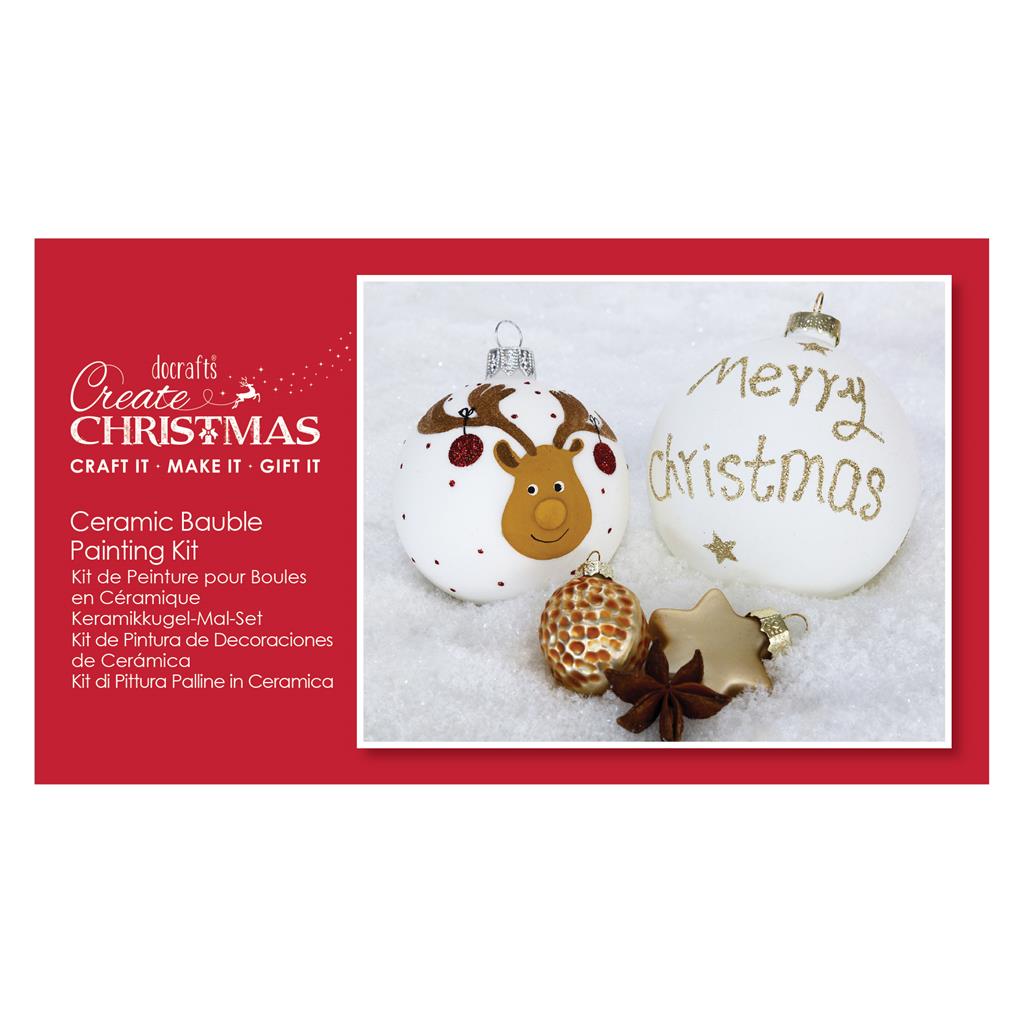 Create Christmas Bauble Painting Kit - Ceramic