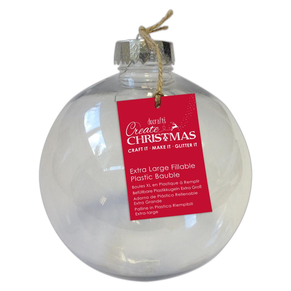 Create Christmas Fillable Clear Plastic Bauble - Extra Large (Single)