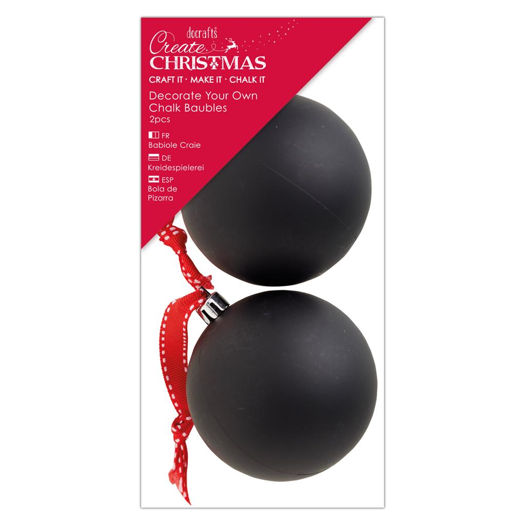 Create Christmas Decorate Your Own Chalk Baubles - Small (2pk)