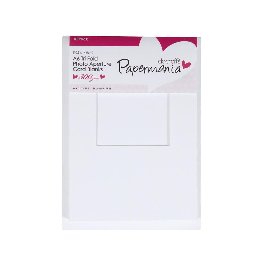 Papermania Cards & Envelopes A6 Tri Fold Aperture Window 300gsm White (10pk)