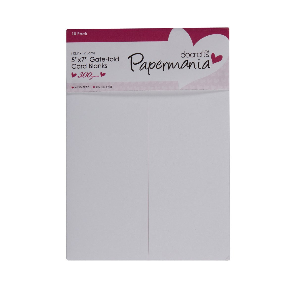 Papermania Cards & Envelopes 5" x 7" Gate-Fold 300gsm White (10pk)