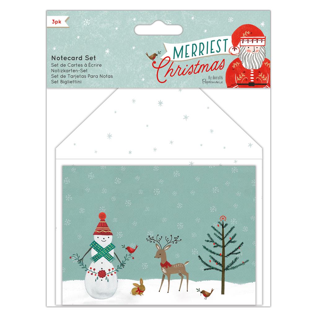 Papermania Notecard Set - Merriest Christmas(3pk)