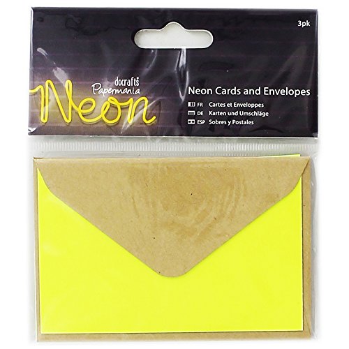 Papermania Neon Cards & Envelopes Yellow (3pk)