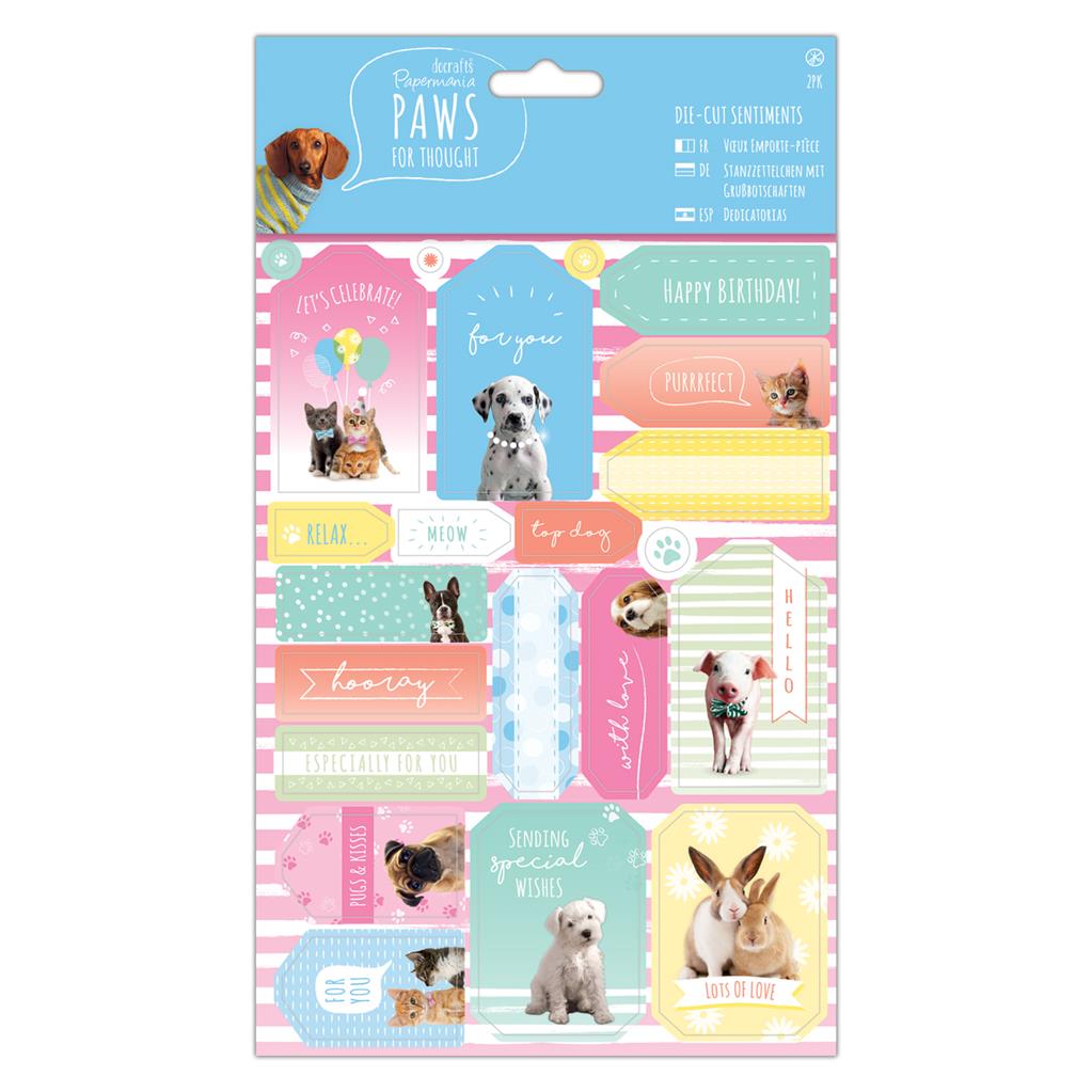 Papermania Die-cut Sentiments - Paws for Thought (2sht)