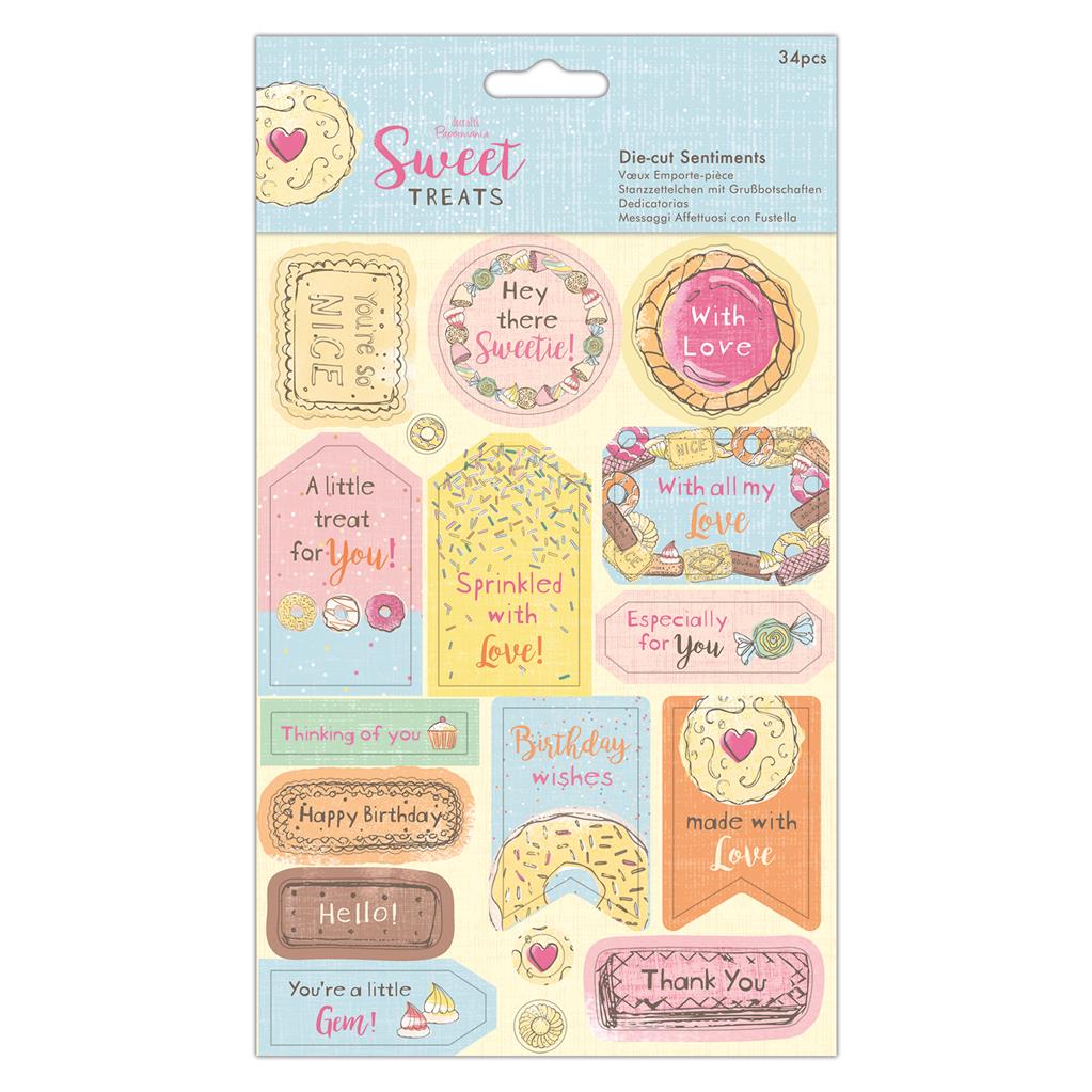 Papermania Die-cut Sentiments - Sweet Treats (34pk)