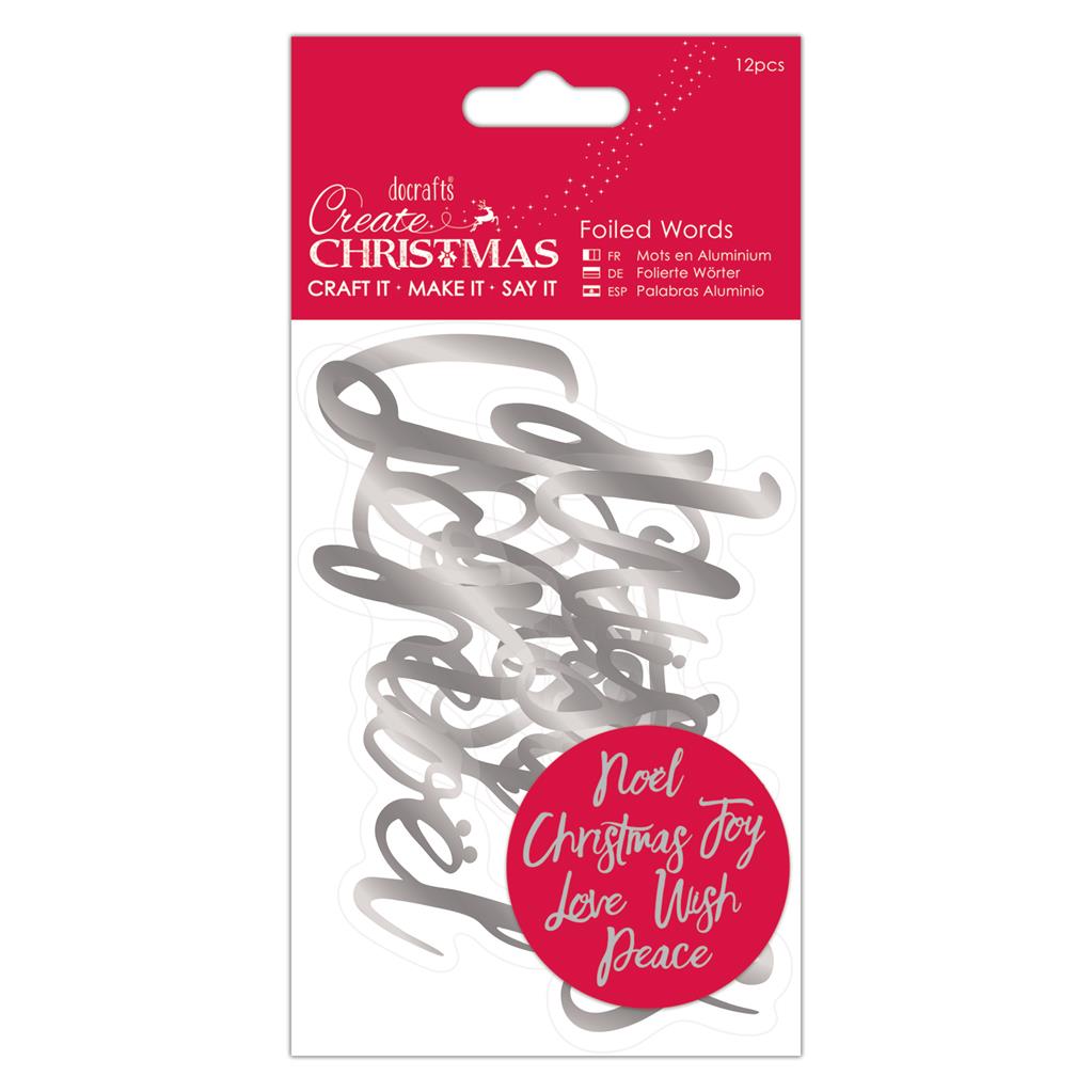 Create Christmas Foiled Words (12pk)