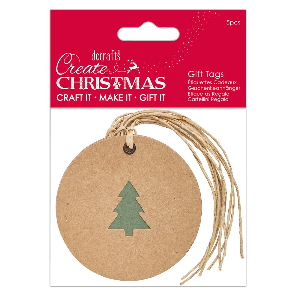 Create Christmas Silhouette Kraft Gift Tags - Tree (5pk)