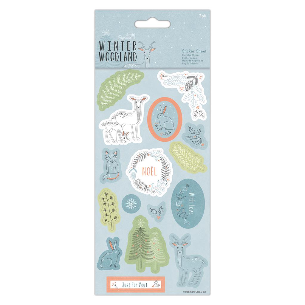 Papermania Winter Woodland Sticker Sheet (2pk)