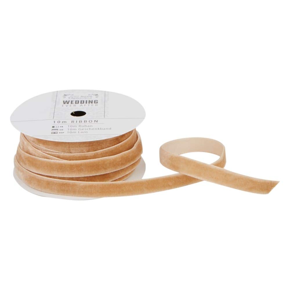 Papermania Wedding Ever After Velvet Ribbon - Antique Gold 10m