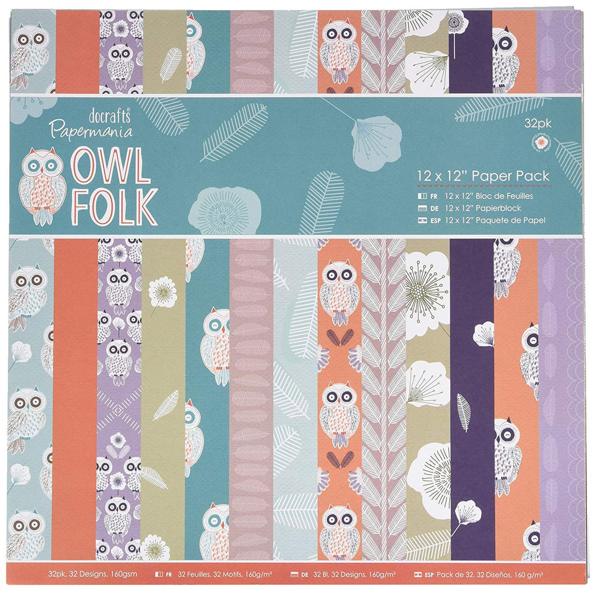 Papermania 12" x 12" Paper Pack - Owl Folk (32sht)