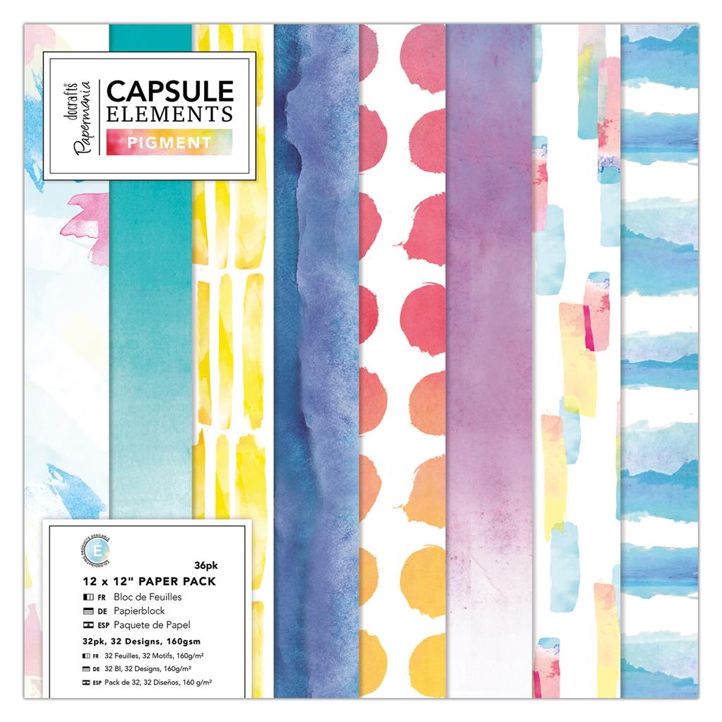 Papermania 12" x 12" Paper Pack - Capsule Elements Pigment (36sht)