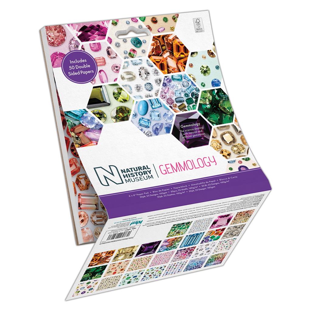 Papermania 6" x 6" Paper Pad - Natural History Museum Gemmology (50sht)