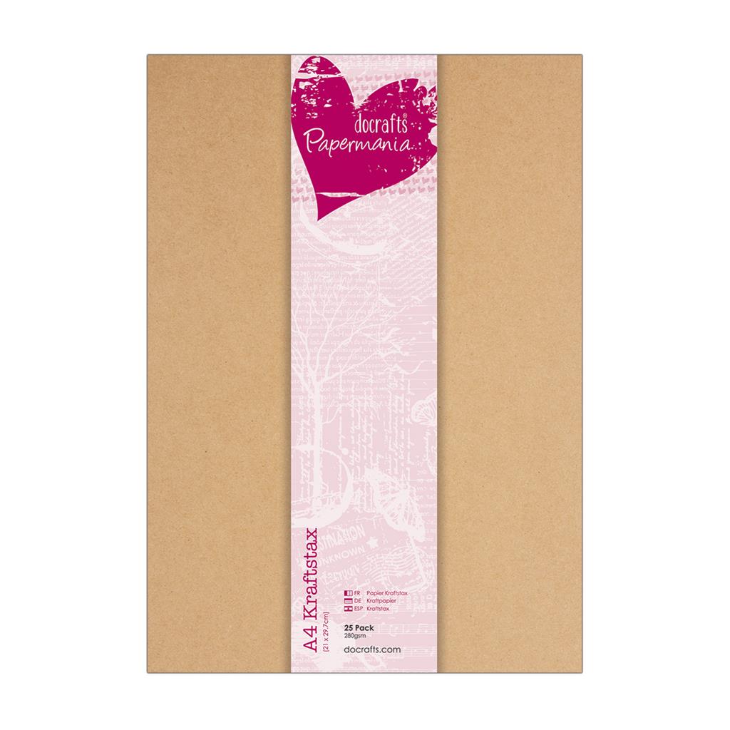 Papermania A4 Kraftstax Paper Pack 280gsm Kraft (25sht)