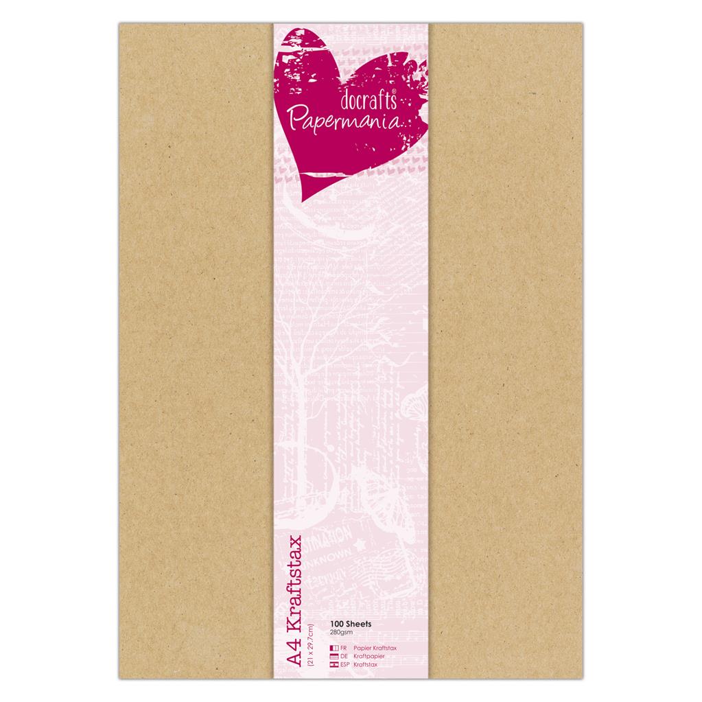 Papermania A4 Kraftstax Paper Pack 280gsm Kraft (100sht)