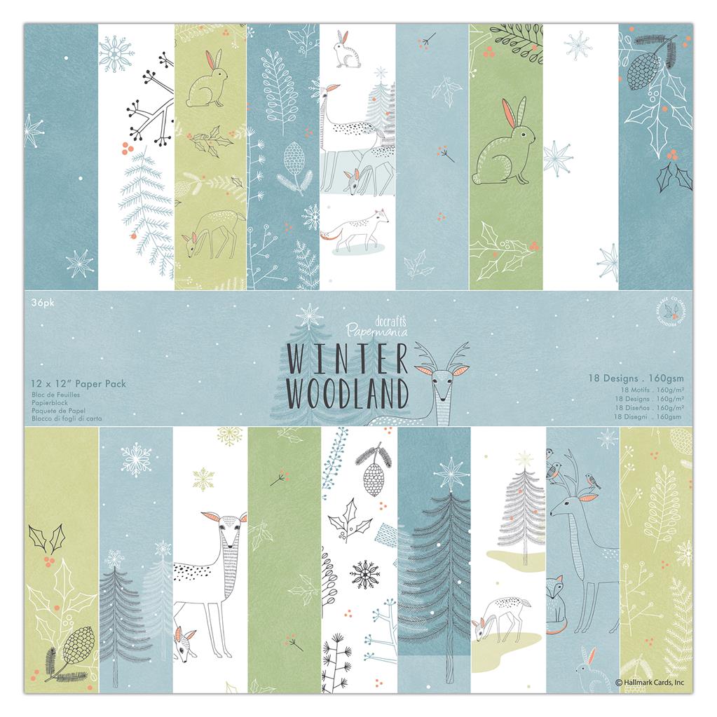 Papermania 12" x 12" Paper Pack - Winter Woodland (36sht)