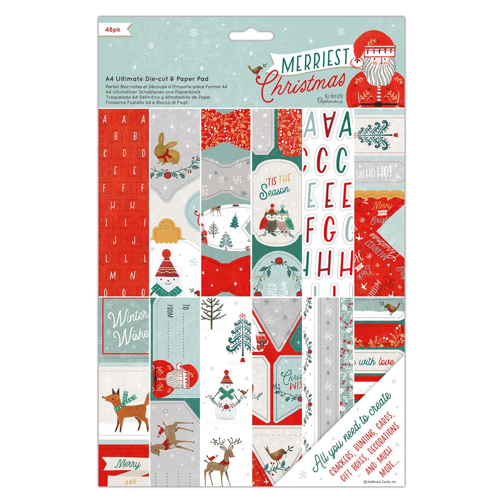 Papermania A4 Ultimate Die-cut & Paper Pack- Merriest Christmas  (48pk)