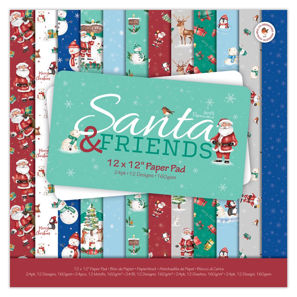 Papermania 12" x 12" Paper Pack - Santa & Friends (24sht)