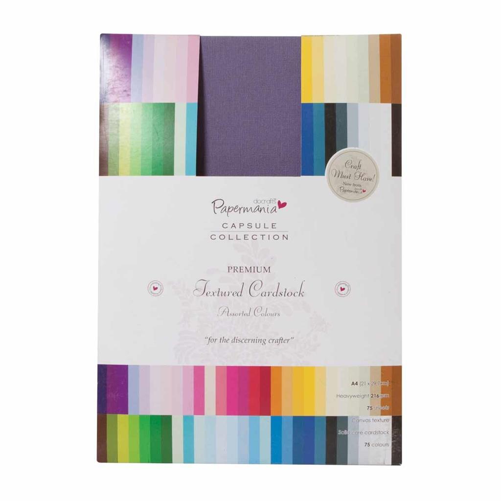 Papermania A4 Premium Textured Coloured Card 216gsm - Capsule Collection (75sht)