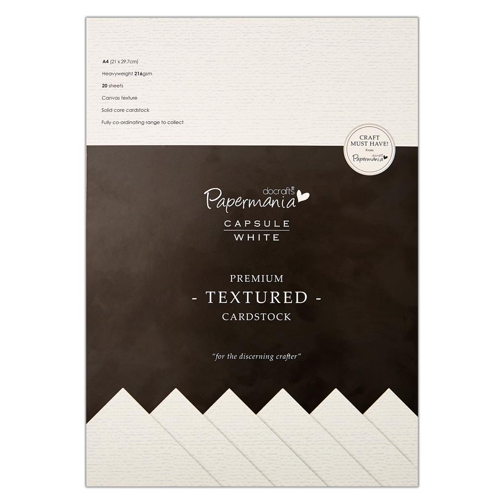 Papermania A4 Premium Textured White Card 216gsm Capsule Collection (20sht)