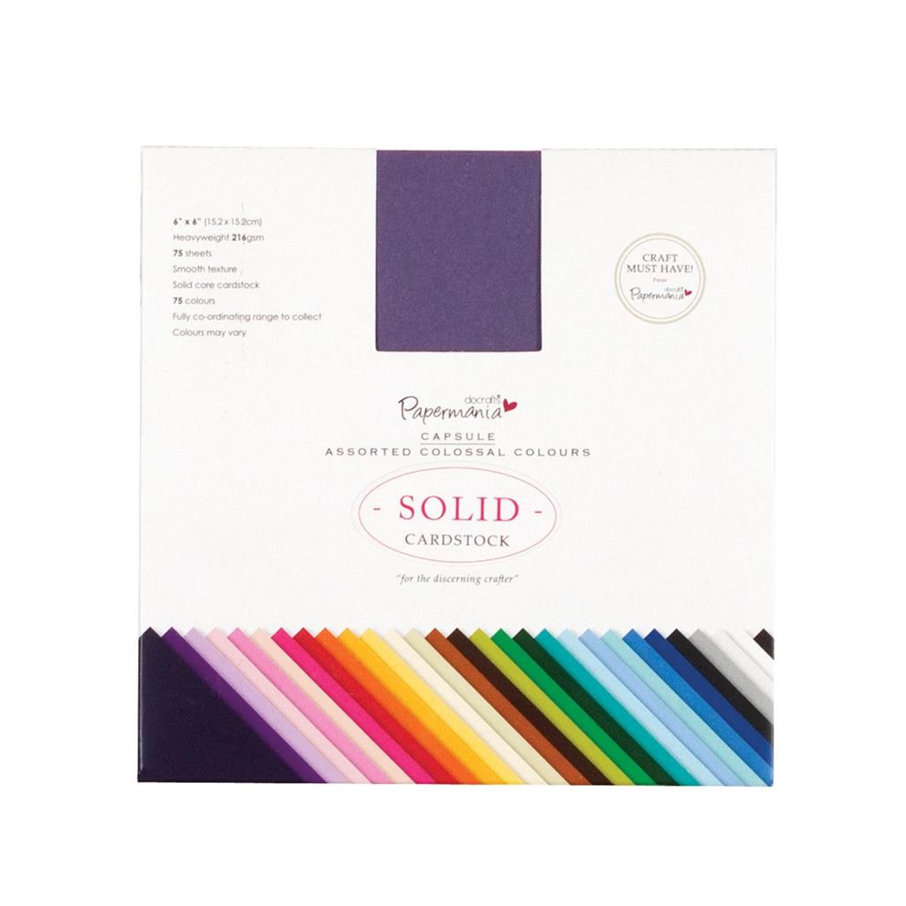 Papermania 6" x 6" Solid Premium Card 216gsm - Capsule Colossal (75sht)