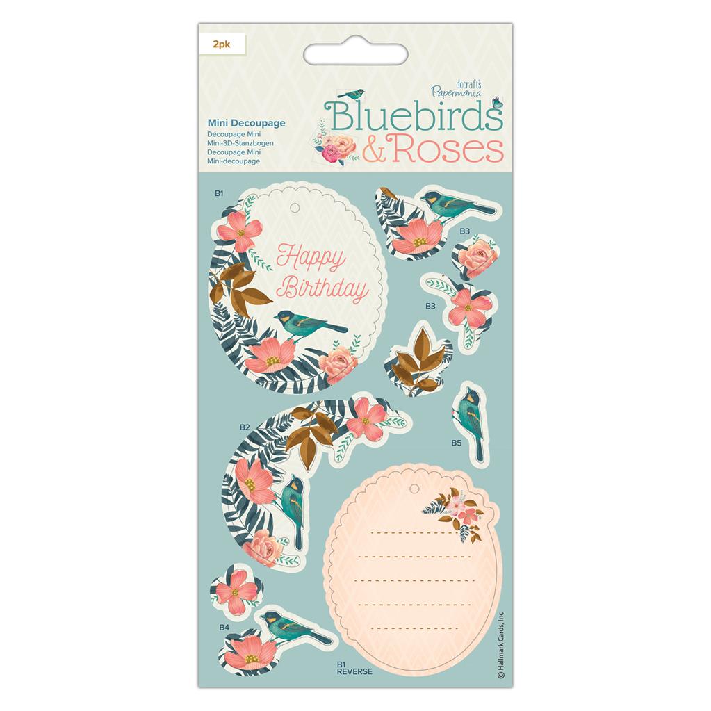 Papermania Mini Decoupage - Bluebirds & Roses - Birds (2pk)