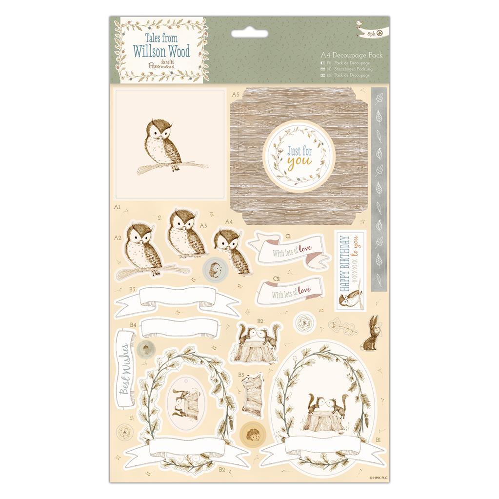 Papermania A4 Decoupage Pack - Tales from Willson Wood Woodland Creatures