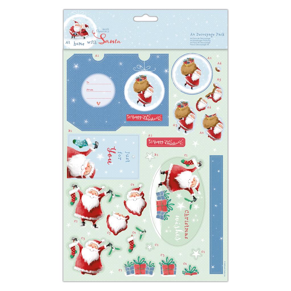 Papermania A4 Decoupage Pack - At Home with Santa - For You