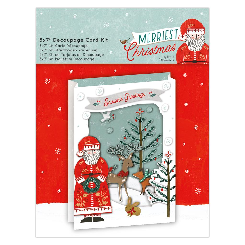 Papermania 5" x 7" Decoupage Card Making Kit - Merriest Christmas