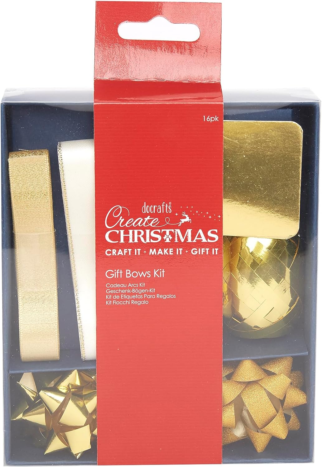 Create Christmas Gift Bows Kit - Metallic Gold