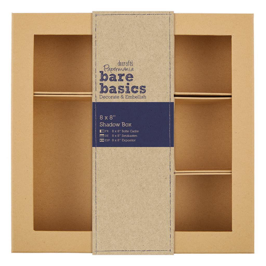 Bare Basics Shadow Box 8" x 8" Kraft Brown