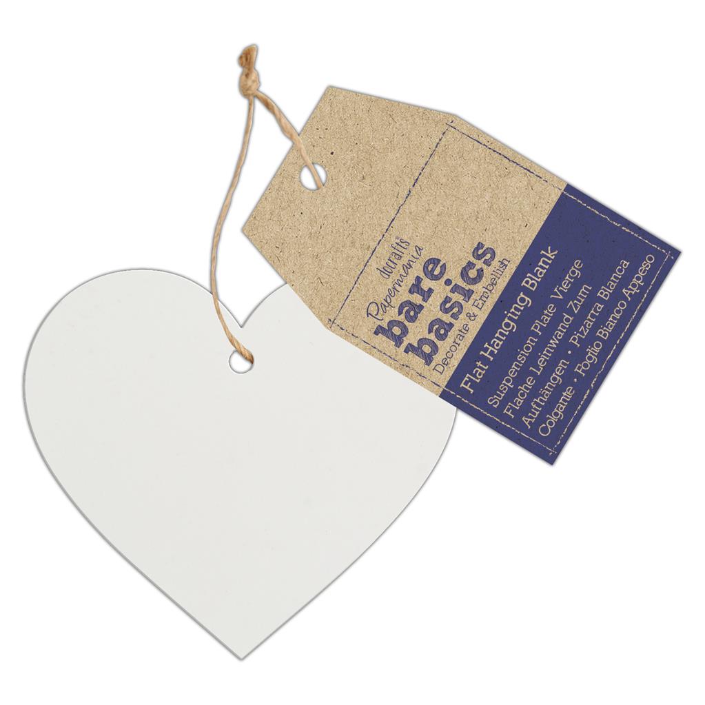 Bare Basics Flat Hanging Blank Shape - Ceramic Heart (Single)