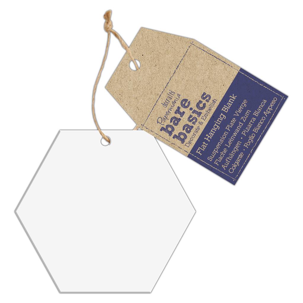 Bare Basics Flat Hanging Blank Shape - Clear Acrylic Hexagon (Single)