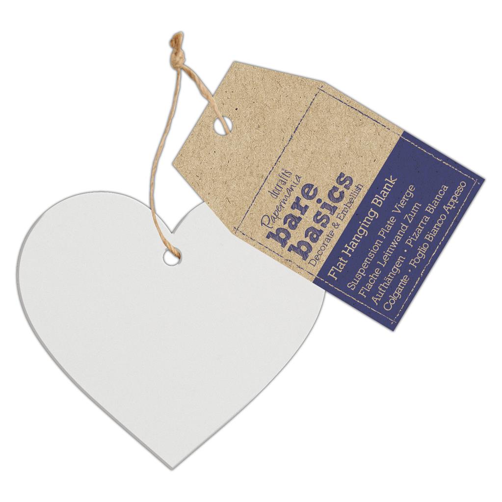 Bare Basics Flat Hanging Blank Shape - Frosted Acrylic Heart (Single)