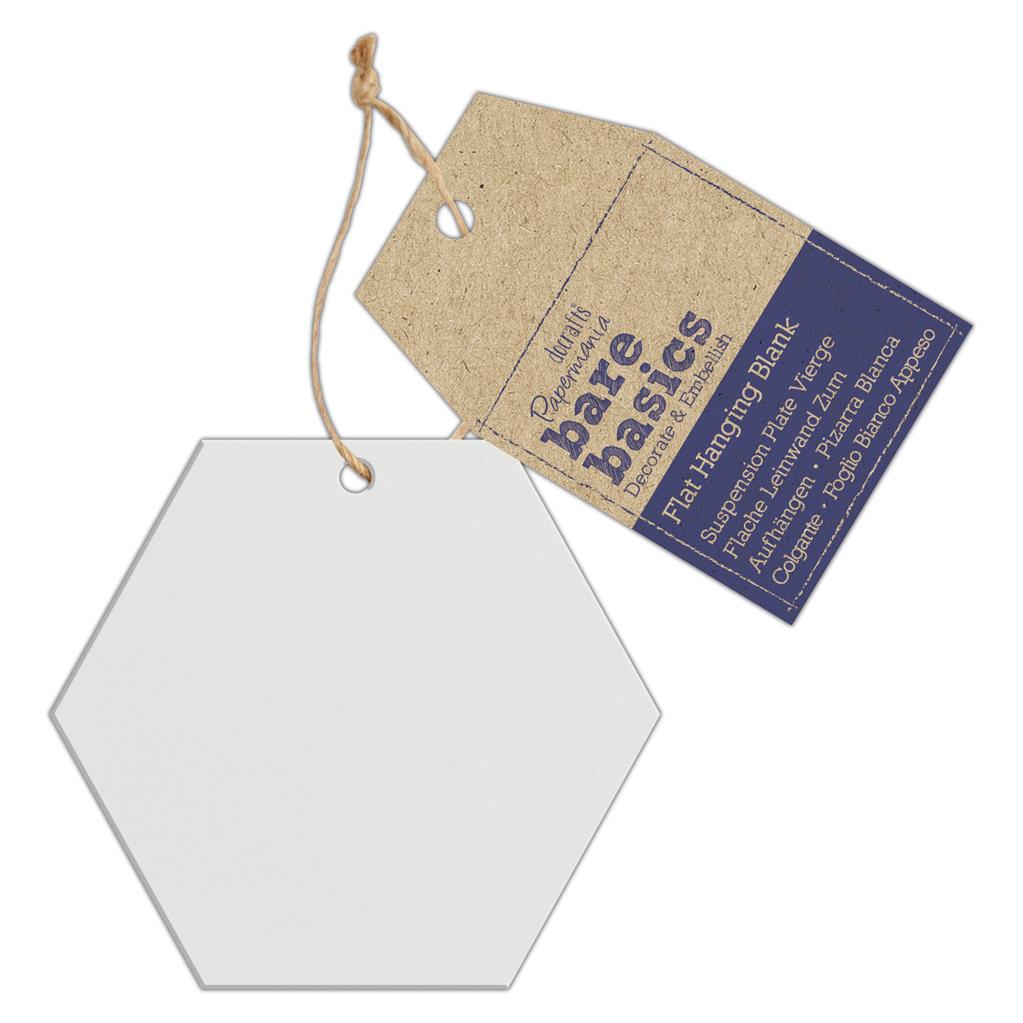 Bare Basics Flat Hanging Blank Shape - Frosted Acrylic Hexagon (Single)