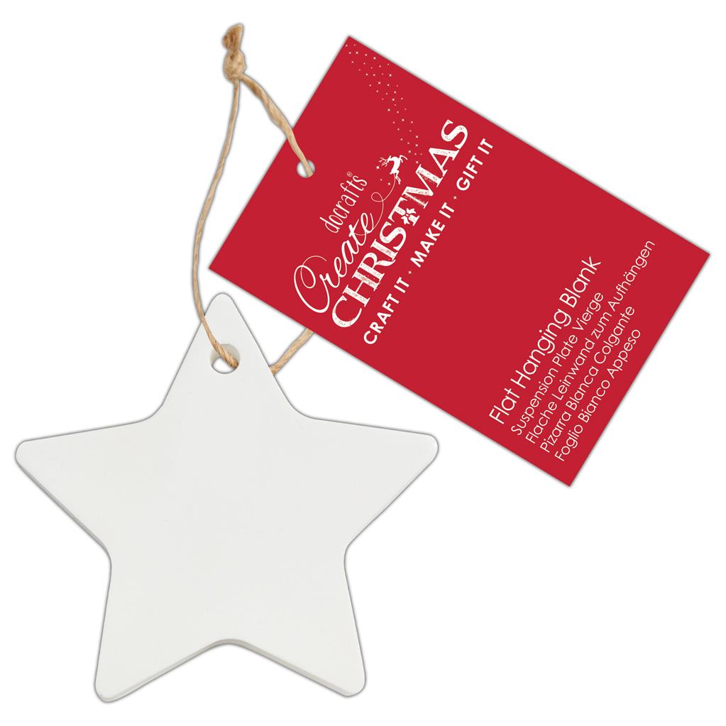 Create Christmas Flat Hanging Blank - Ceramic Star (Single)