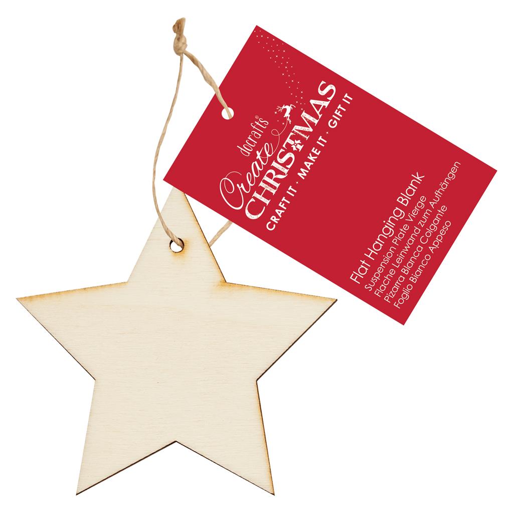 Create Christmas Flat Hanging Blank - Wooden Star (Single)