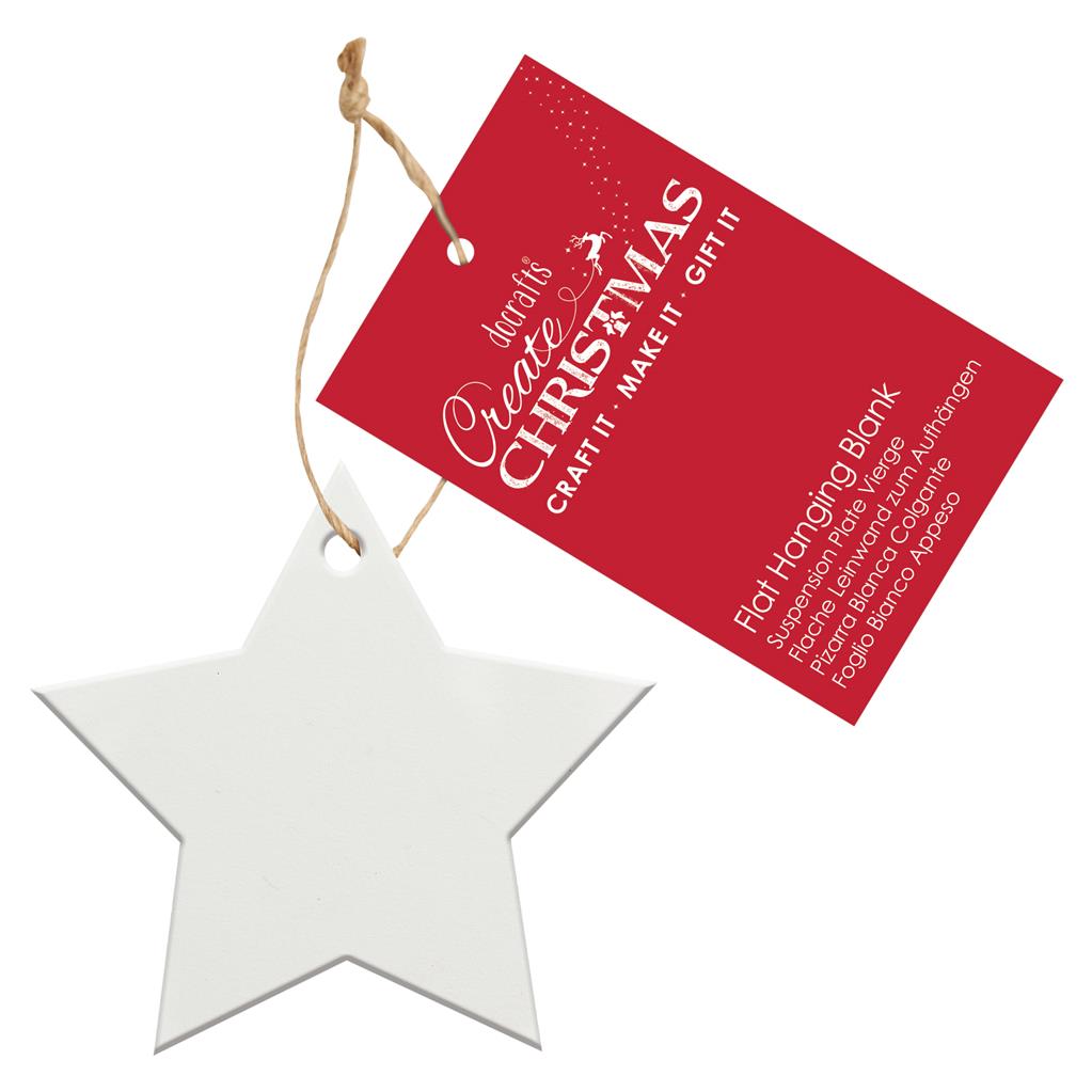 Create Christmas Flat Hanging Blank - Clear Acrylic Star (Single)