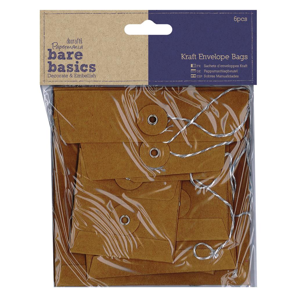 Bare Basics Square Brown Kraft Envelope Bags (6pk)