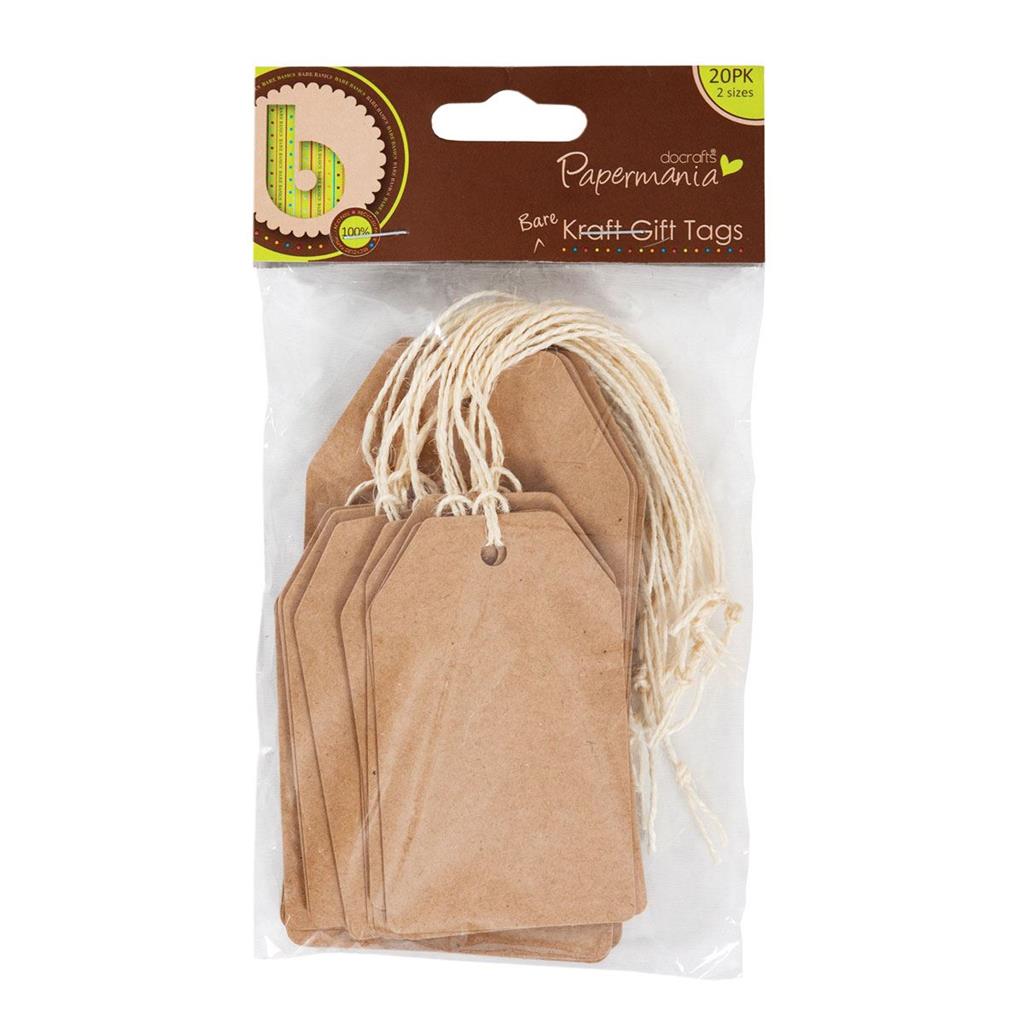 Papermania Bare Brown Kraft Tags (20pk)