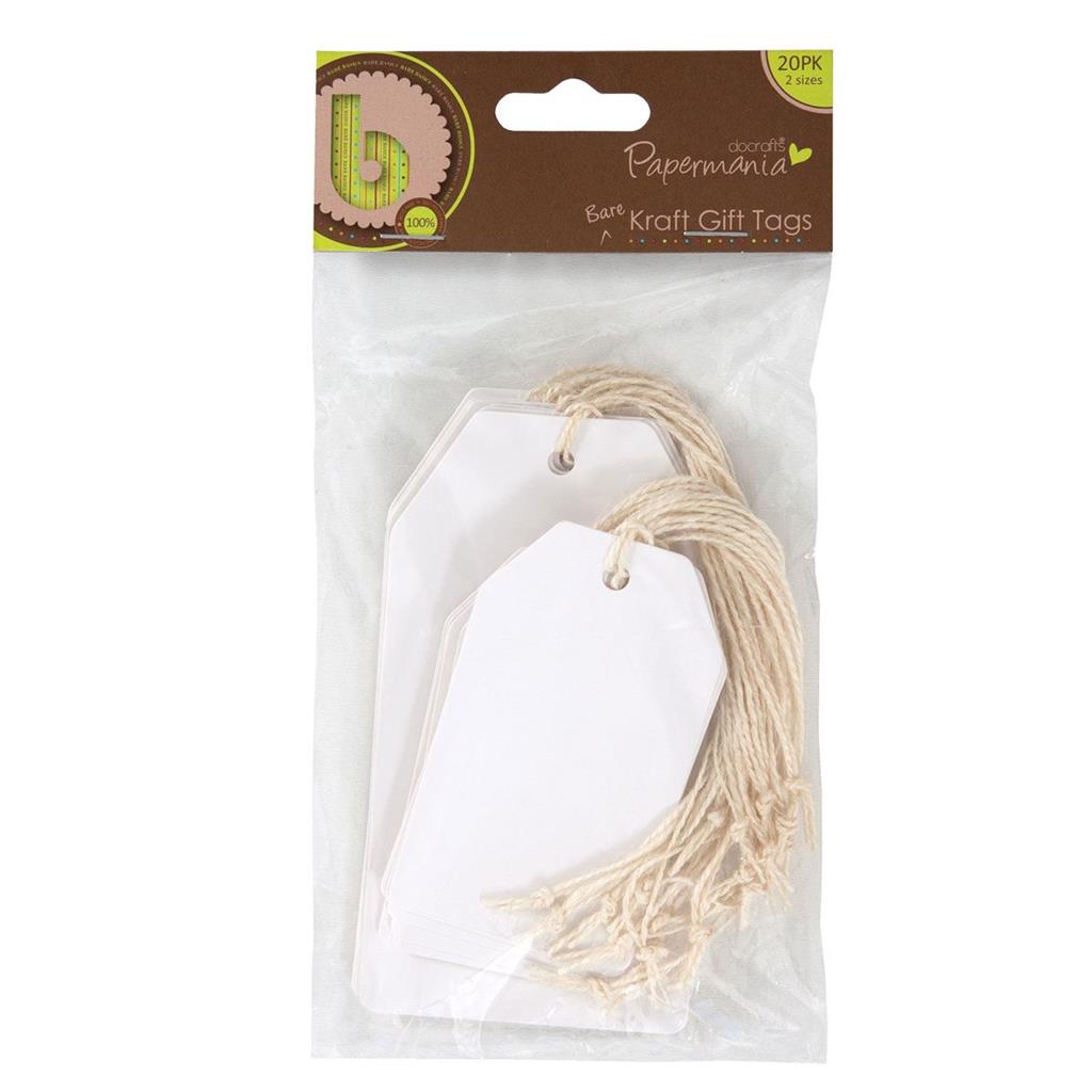 Papermania Bare White Kraft Tags (20pk)