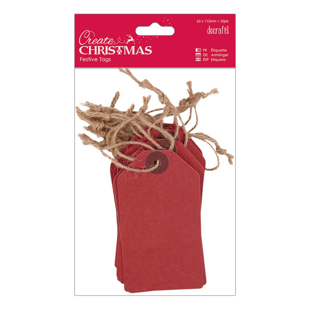 Create Christmas Tags - Red (20pk)