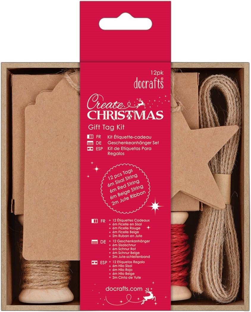 Create Christmas Kraft Gift Tag Kit (12pk)