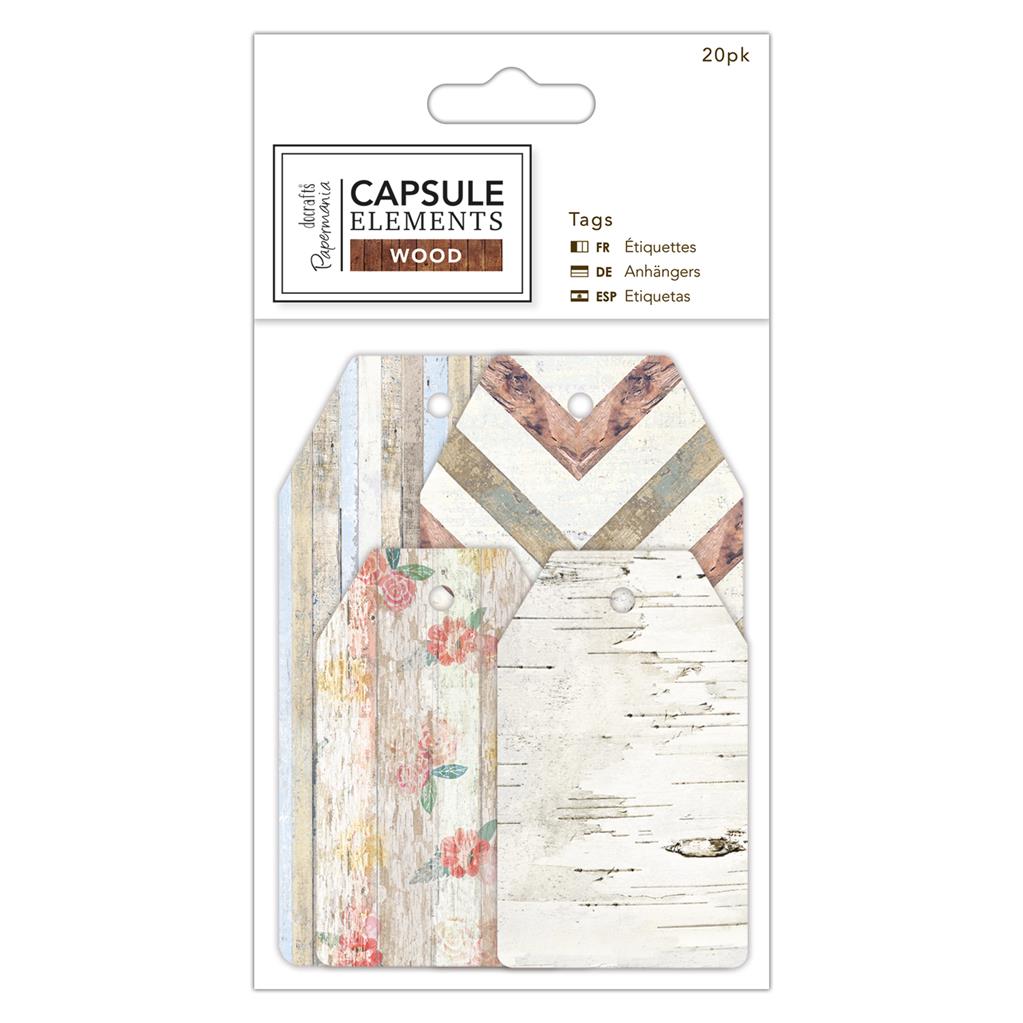 Papermania Capsule Elements Wood Tags (20pk)