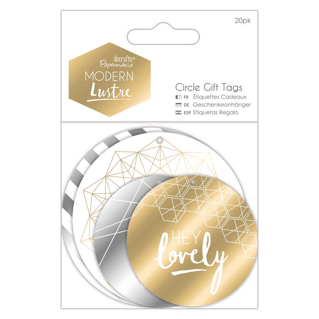 Papermania Modern Lustre Circle Gift Tags (20pk)