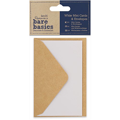 Bare Basics Blank Cards & Envelopes 10.5cm x 7cm White (3pk)