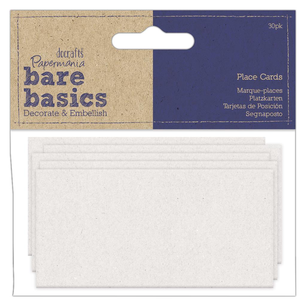 Bare Basics Place Cards - White Kraft (30pk)