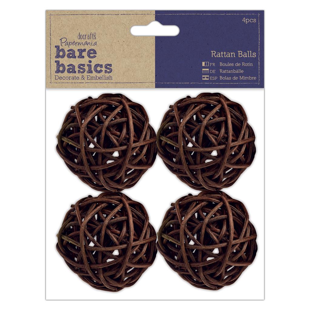 Bare Basics Rattan Balls Large 5cm (4pk)